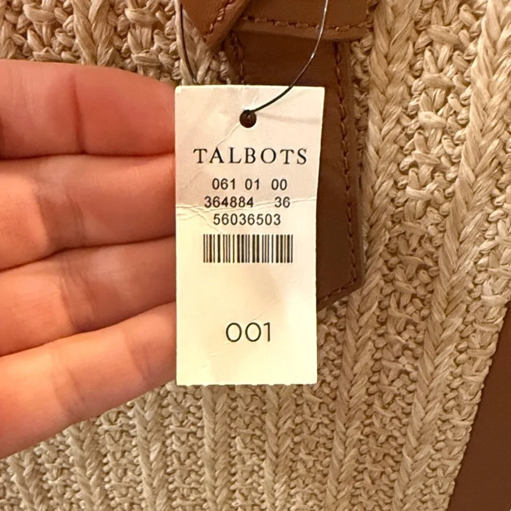 NWT TALBOTS Brown and Cream Tote Bag
